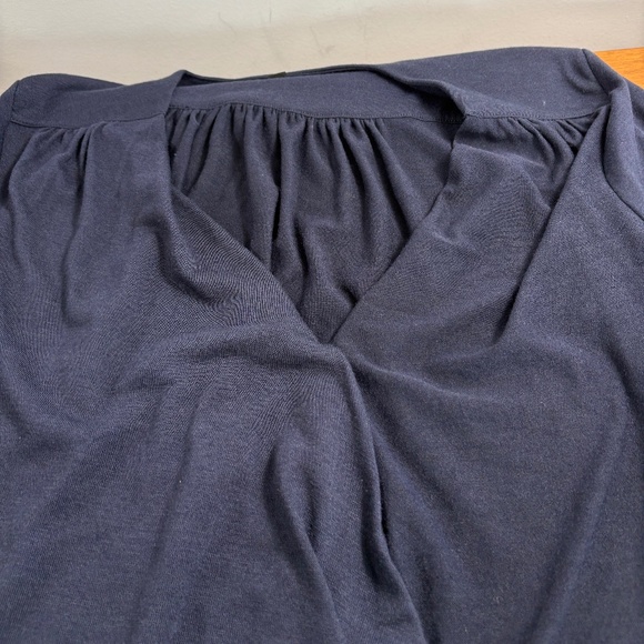 New Banana Republic Dark Navy Fixed Wrap Front Long Sleeve Sweater - Picture 5 of 5